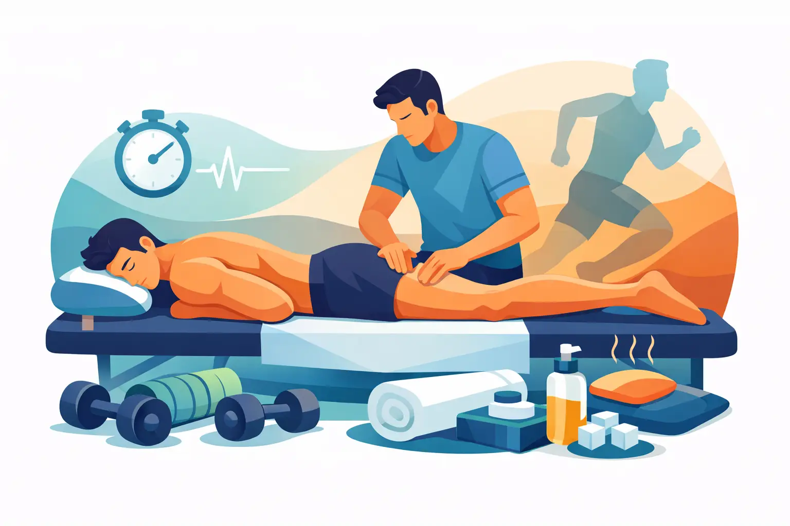 Massagem desportiva para recuperação muscular