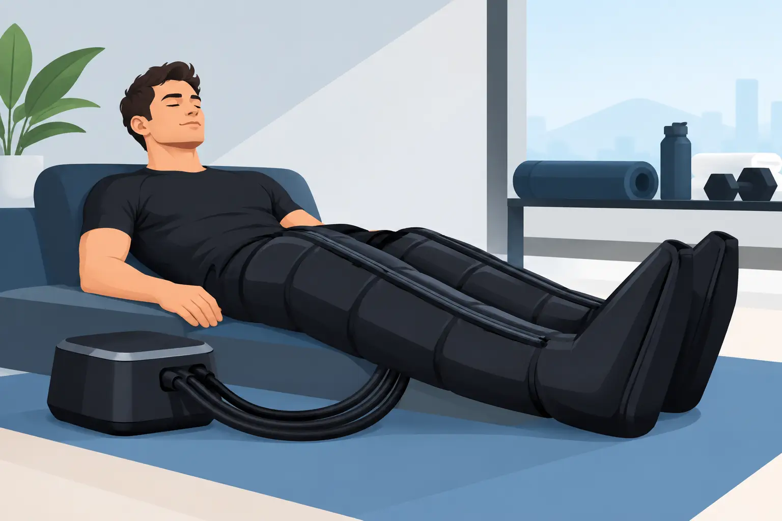 Bota pneumática para recuperação pós-treino